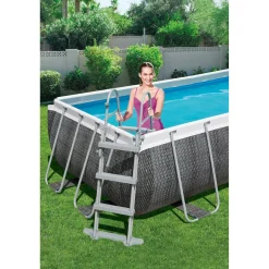 Bestway 404 cm Power Steel Rattan Rahmenpoolset