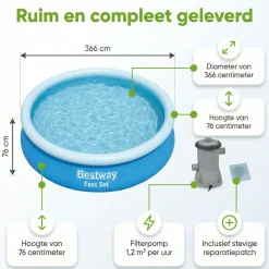 Bestway fast set 366x76cm pool – 3-teilig