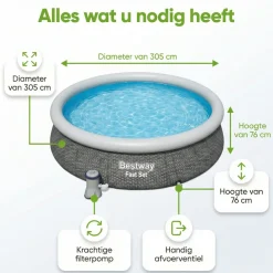 Bestway Fast Set 366x76cm Pool – 3-teilig