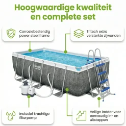Bestway Power Steel 404x201x100cm Pool – 4-teilig