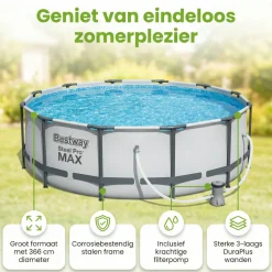 Bestway steel pro max 366x76cm pool – 3-teilig