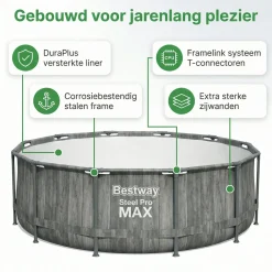 Bestway Steel Pro MAX 366x100cm Pool – 4-teilig