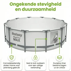 Bestway steel pro max 366x122cm pool – 5-teilig