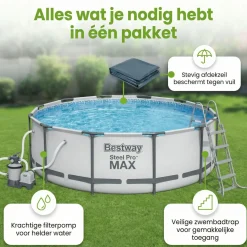 Bestway steel pro max 366x122cm pool – 5-teilig
