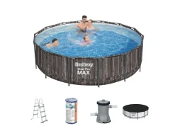 Bestway steel pro max 427x107cm pool holz – 5-teilig