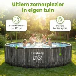Bestway steel pro max 427x107cm pool holz – 5-teilig