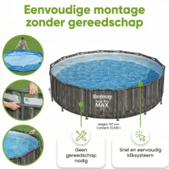 Bestway steel pro max 427x107cm pool holz – 5-teilig
