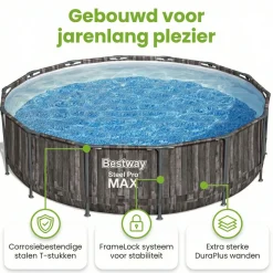 Bestway steel pro max 427x107cm pool holz – 5-teilig