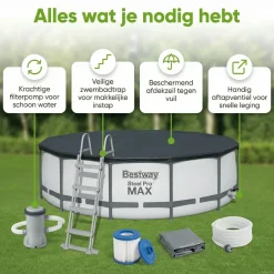 Bestway steel pro max 427x107cm pool – 5-teilig