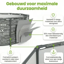 Bestway steel pro max 427x122cm pool stein – 5-teilig