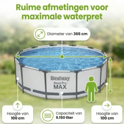 Bestway steel pro max 366x100cm pool – 4-teilig