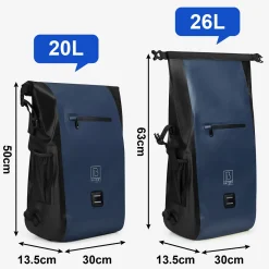 Brisby 3 in 1 wasserdichte rolltop Blue Fahrradtasche - Set von 2