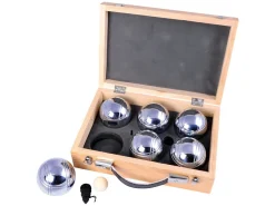 Buffalo Metall Jeu de Boules Satz in Holzkiste