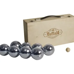 Buffalo Metall Jeu de Boules Satz in Holzkiste