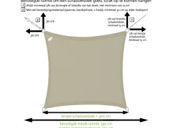Buitenkado. 5 x 6 HDPE Sonnensegel - sand beige