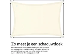Buitenkado 2.5x2.5x3.5 wasserdicht Sonnensegel - cream white