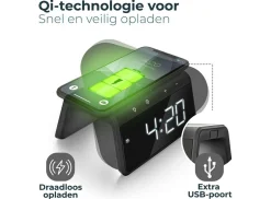 Caliber HCG019QI-BA drahtloses Ladegerät und Wecker