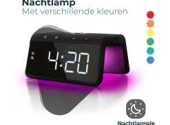 Caliber HCG019QI-BA drahtloses Ladegerät und Wecker