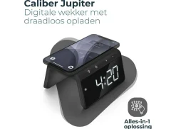 Caliber HCG019QI-BA drahtloses Ladegerät und Wecker