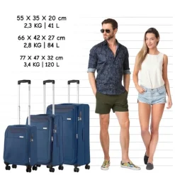 CarryOn Air 3 teilig Weicher Koffersatz - Blue
