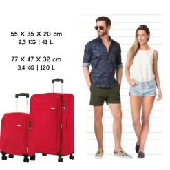CarryOn Air 2-teilig Weicher Koffersatz - Red