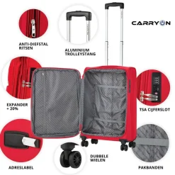 CarryOn Air 3-teilig Weicher Koffersatz - Red