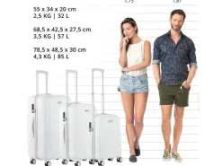 CarryOn Skyhopper 3-teiliges TSA Kofferset - White