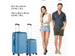 CarryOn Skyhopper 2-teiliges TSA Kofferset - Blue