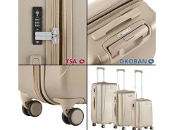 CarryOn Skyhopper 3-teiliges TSA Kofferset - Champagne