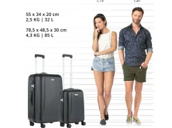 CarryOn Skyhopper 2-teiliges TSA Kofferset - Black