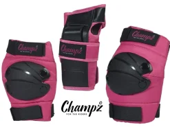 Champz Rosa/Schwarz Kinder Skate Schutzset