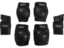 Champz Schwarz/Weiß Kinder Skate Schutzset