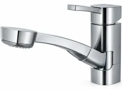 Comet Capri Piccina Mischbatterie mit ausziehbarem Duschkopf – Silver