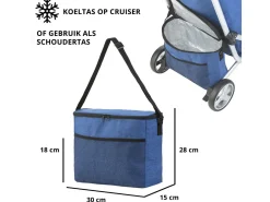 Cruiser 3-Räder 58 Liter einkaufstrolley mit kuhltasche - Blue