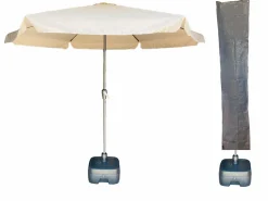 CUHOC sonnenschirm Ø3m beige mit hülle Basic und fuß