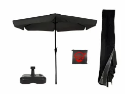 CUHOC sonnenschirm Ø3m schwarz mit hülle Redlabel und fuß