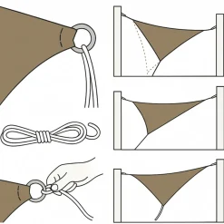 CUHOC sonnensegel dreieck 3x3x3 m taupe uv-schutz
