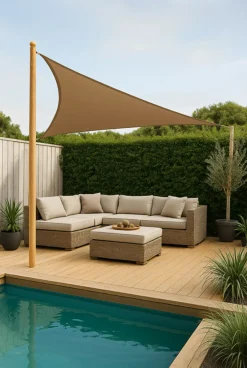 CUHOC sonnensegel dreieck 3x3x3 m taupe uv-schutz
