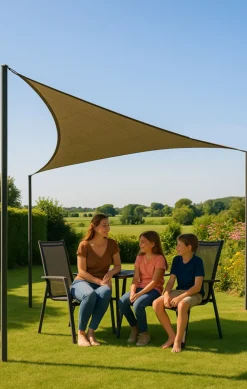 CUHOC sonnensegel dreieck 3x3x3 m taupe uv-schutz