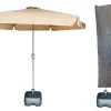 CUHOC Urban Taupe Sonnenschirm mit Hülle und Stände