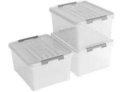 Curver Handy+ 35 Liter Aufbewahrungsbox mit Deckel - 3 Stück