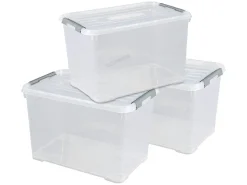 Curver Handy+ 65 Liter Aufbewahrungsbox mit Deckel - 3 Stück