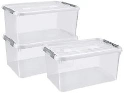 Curver Handy+ 50 Liter Aufbewahrungsbox mit Deckel - 3 Stück