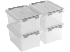 Curver Handy+ 15 Liter Aufbewahrungsbox mit Deckel - 4 Stück