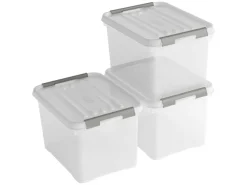 Curver Handy+ 20 Liter Aufbewahrungsbox mit Deckel - 3 Stück