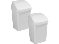 Delta 2er-Set weißen Schwingdeckeleimer - 10 Liter