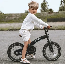 Deryan 12 Zoll Luxus 3-in-1 Kinderfahrrad - Black