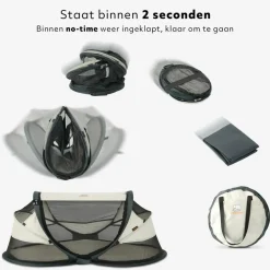 Deryan Baby Luxe Reisebett mit Ledergriffen - Ivory