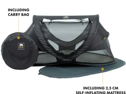 Deryan Kleinkind Luxe Campingbett - Black