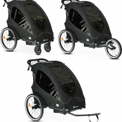 Deryan Luxus 3-in-1 Fahrradanhänger - Black